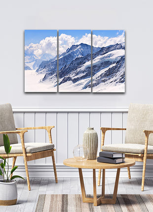 Snow Covered MOUNTAIN Swiss Alps Great Aletsch Swizerland AOA14308 {x3}