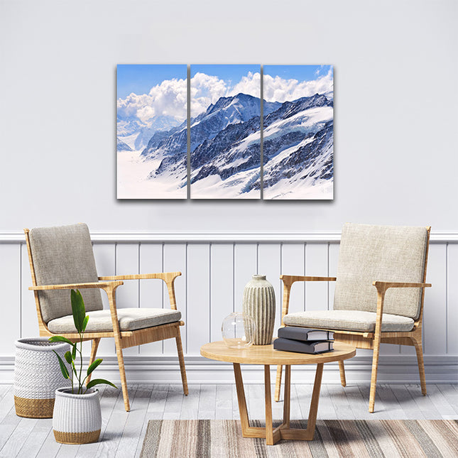 Snow Covered MOUNTAIN Swiss Alps Great Aletsch Swizerland AOA14308 {x3}