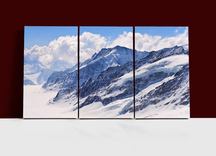 Snow Covered MOUNTAIN Swiss Alps Great Aletsch Swizerland AOA14308 {x3}