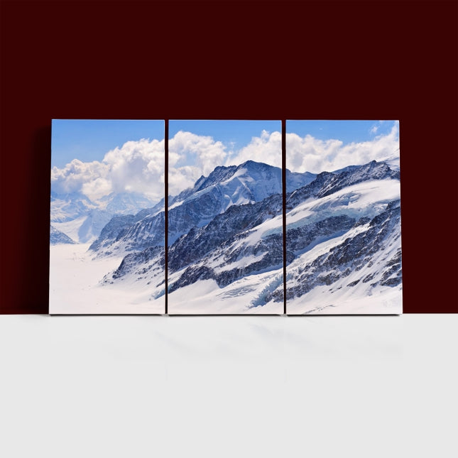 Snow Covered MOUNTAIN Swiss Alps Great Aletsch Swizerland AOA14308 {x3}
