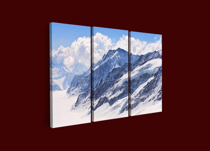 Snow Covered MOUNTAIN Swiss Alps Great Aletsch Swizerland AOA14308 {x3}