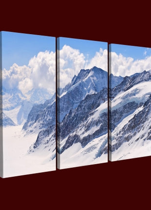 Snow Covered MOUNTAIN Swiss Alps Great Aletsch Swizerland AOA14308 {x3}
