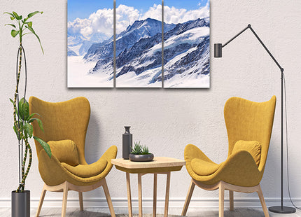 Snow Covered MOUNTAIN Swiss Alps Great Aletsch Swizerland AOA14308 {x3}