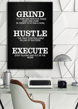 Grind Hustle Execute THE ONLY CONTROLLABLE PILLAR OF SUCCESS AOA14337