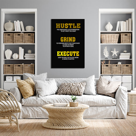 Hustle Grind Execute STOP TALKING PUT IN THE WORK MAKE IT HAPPEN AOA14333