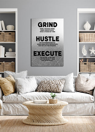 Grind Hustle Execute LET THE RESULTS TALK FOR THEMSELVES HARD FOCUSED WORK AOA14328