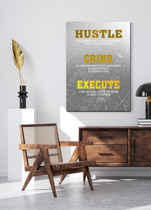 Grind Hustle Execute DETERMINATION TO ATTAIN A GOAL AOA14334