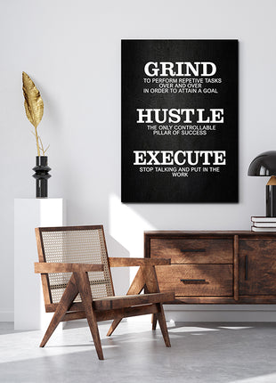 Grind Hustle Execute THE ONLY CONTROLLABLE PILLAR OF SUCCESS AOA14337