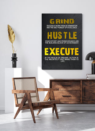 GRIND  HUSTLE  EXECUTE  SUCCESS  IS  BORN  FROM  DETERMINATION  AOA14344