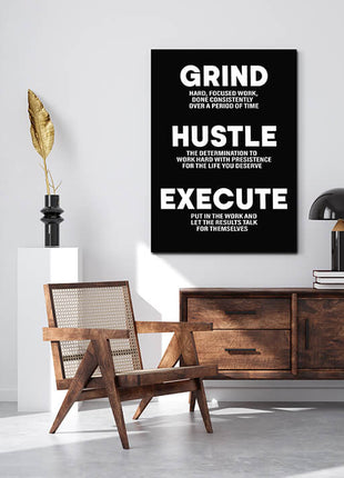 GRIND HUSTLE EXECUTE THE DETERMINATION TO WORK WITH PRESISTENCE AOA14325