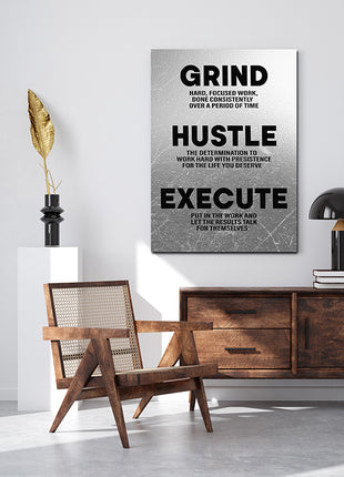 Grind Hustle Execute LET THE RESULTS TALK FOR THEMSELVES HARD FOCUSED WORK AOA14328