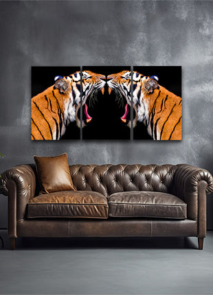 sumatran tiger roaring powerhouse Arted in dramatic hyperreal detail AOA14298 {x3}