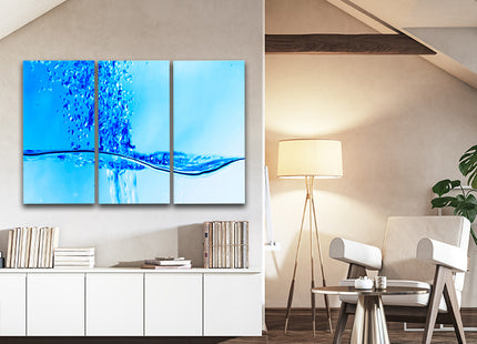 A dynamic Deep Blue water splash aqua bubbles AOA14289 {3x}