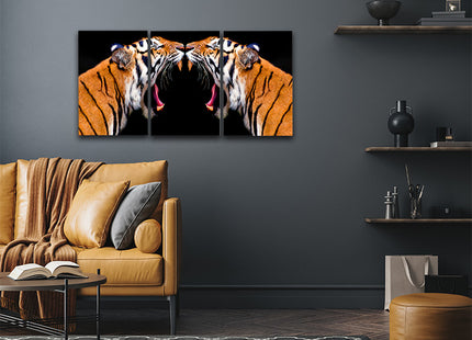 sumatran tiger roaring powerhouse Arted in dramatic hyperreal detail AOA14298 {x3}