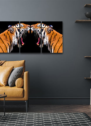 sumatran tiger roaring powerhouse Arted in dramatic hyperreal detail AOA14298 {x3}