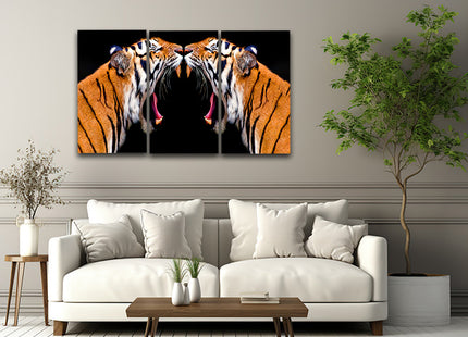 sumatran tiger roaring powerhouse Arted in dramatic hyperreal detail AOA14298 {x3}