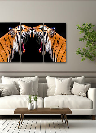 sumatran tiger roaring powerhouse Arted in dramatic hyperreal detail AOA14298 {x3}