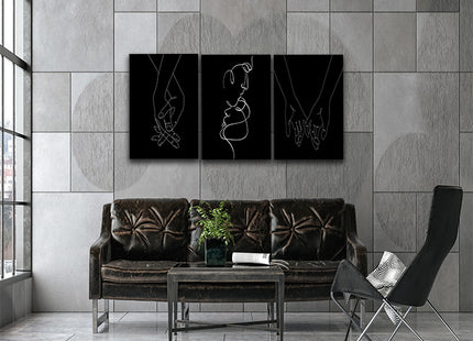 One line minimalistic style of A Couple Man & Woman holding hands AOA14299 {x3}