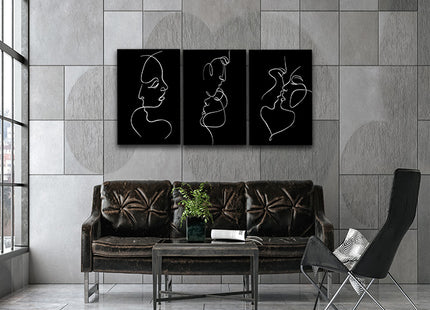 A One line faces, couple man & woman Hug minimalistic style AOA14300 {x3}