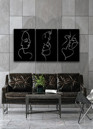 A One line faces, couple man & woman Hug minimalistic style AOA14300 {x3}