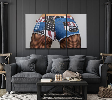 beautiful female ass in usa shorts  AOA14293 {x3}
