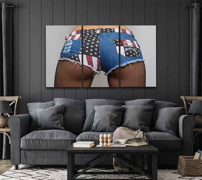 beautiful female ass in usa shorts  AOA14293 {x3}
