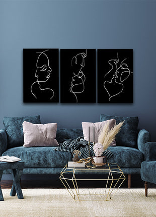 A One line faces, couple man & woman Hug minimalistic style AOA14300 {x3}
