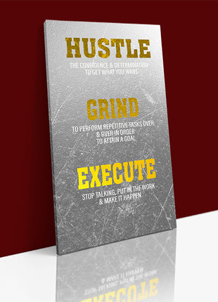 Grind Hustle Execute DETERMINATION TO ATTAIN A GOAL AOA14334