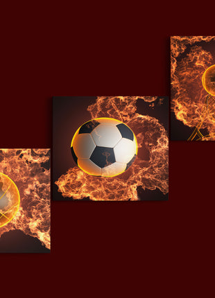 Soccer ball & basketball &Tennis ball plus Racket in action fire AOA14290 {3x}