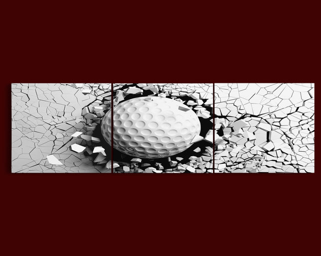 Volleyball ball breaking forcibly through a white wall AOA13077 {x3}