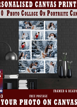 x10 Collage Portrait Canvas Print {2Q} (AOA0083)