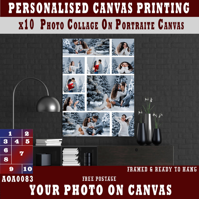 x10 Collage Portrait Canvas Print {2Q} (AOA0083)
