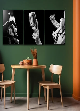 hands playing musical instrument Piano guitar microphone AOA14303 {x3}