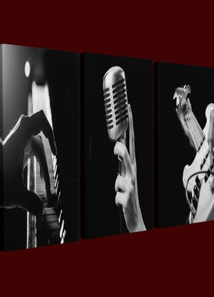 hands playing musical instrument Piano guitar microphone AOA14303 {x3}