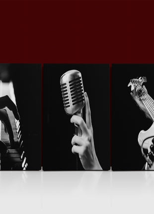 hands playing musical instrument Piano guitar microphone AOA14303 {x3}