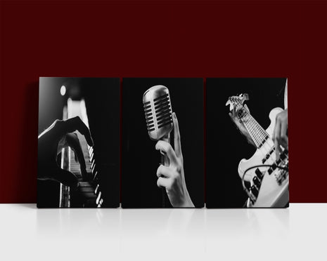 hands playing musical instrument Piano guitar microphone AOA14303 {x3}