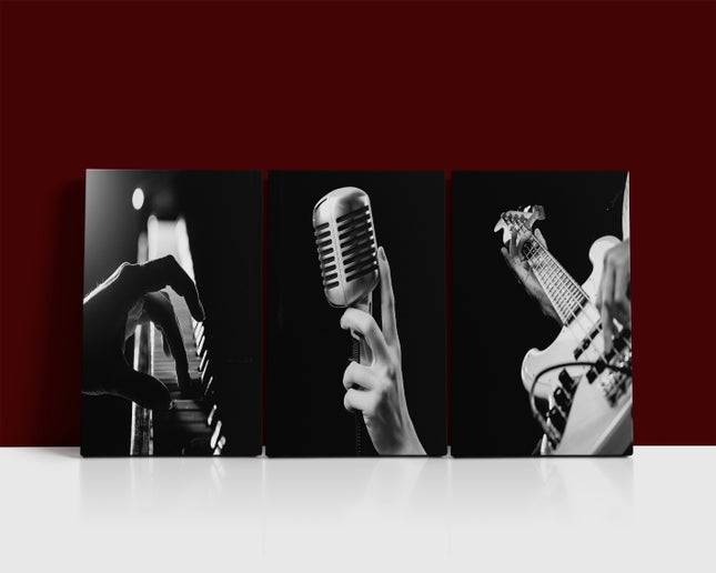 hands playing musical instrument Piano guitar microphone AOA14303 {x3}