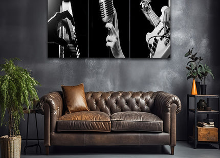 hands playing musical instrument Piano guitar microphone AOA14303 {x3}
