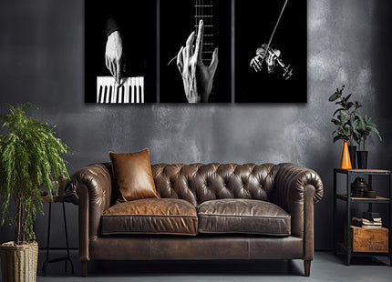 hands playing musical instrument Piano guitar violin AOA14302 {x3}