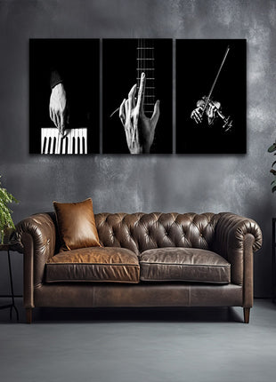 hands playing musical instrument Piano guitar violin AOA14302 {x3}