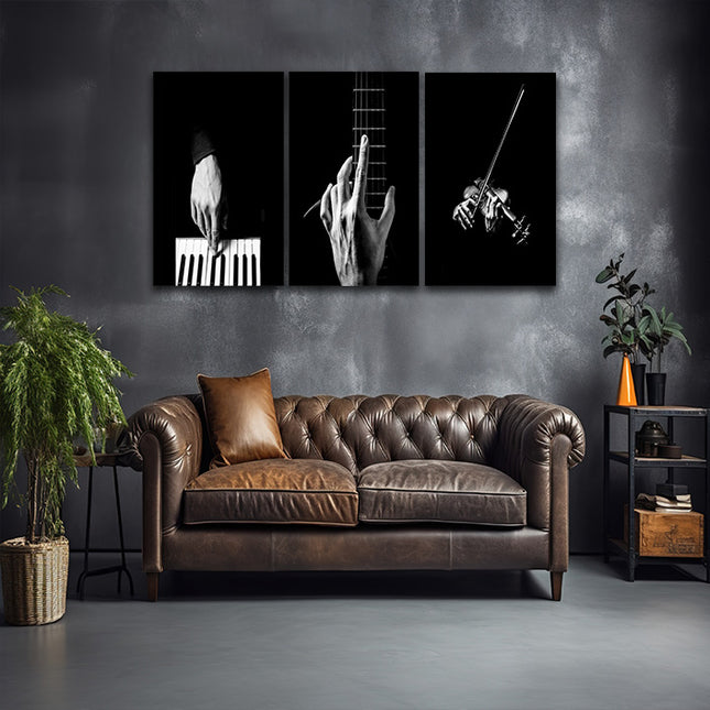 hands playing musical instrument Piano guitar violin AOA14302 {x3}