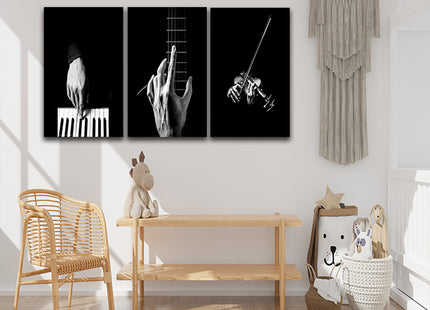 hands playing musical instrument Piano guitar violin AOA14302 {x3}