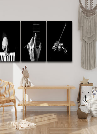 hands playing musical instrument Piano guitar violin AOA14302 {x3}