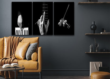 hands playing musical instrument Piano guitar violin AOA14302 {x3}