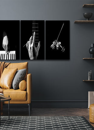 hands playing musical instrument Piano guitar violin AOA14302 {x3}