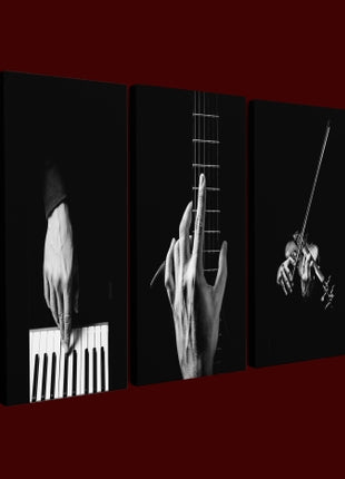 hands playing musical instrument Piano guitar violin AOA14302 {x3}