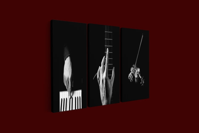 hands playing musical instrument Piano guitar violin AOA14302 {x3}