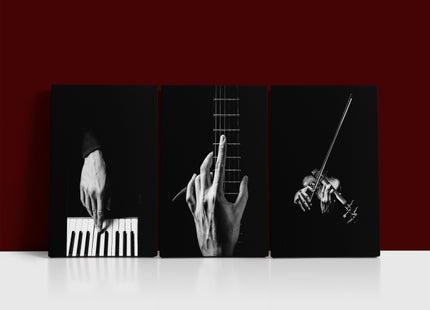 hands playing musical instrument Piano guitar violin AOA14302 {x3}