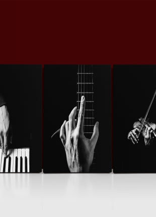 hands playing musical instrument Piano guitar violin AOA14302 {x3}