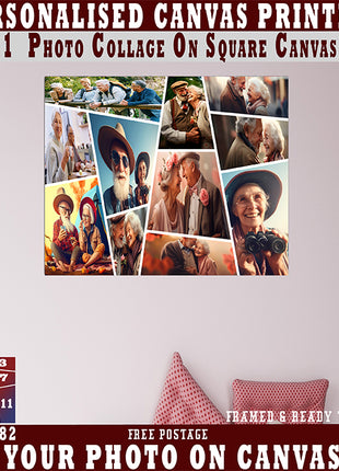 x11 COLLAGE SQUARE CANVAS PRINT{3N) (AOAY0282) BB